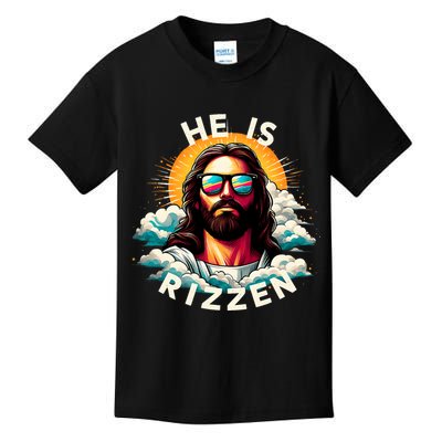 He Is Rizzen Christian Jesus Is Rizzen Christian Religious Kids T-Shirt