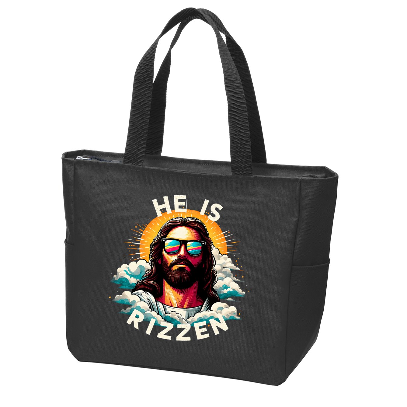 He Is Rizzen Christian Jesus Is Rizzen Christian Religious Zip Tote Bag