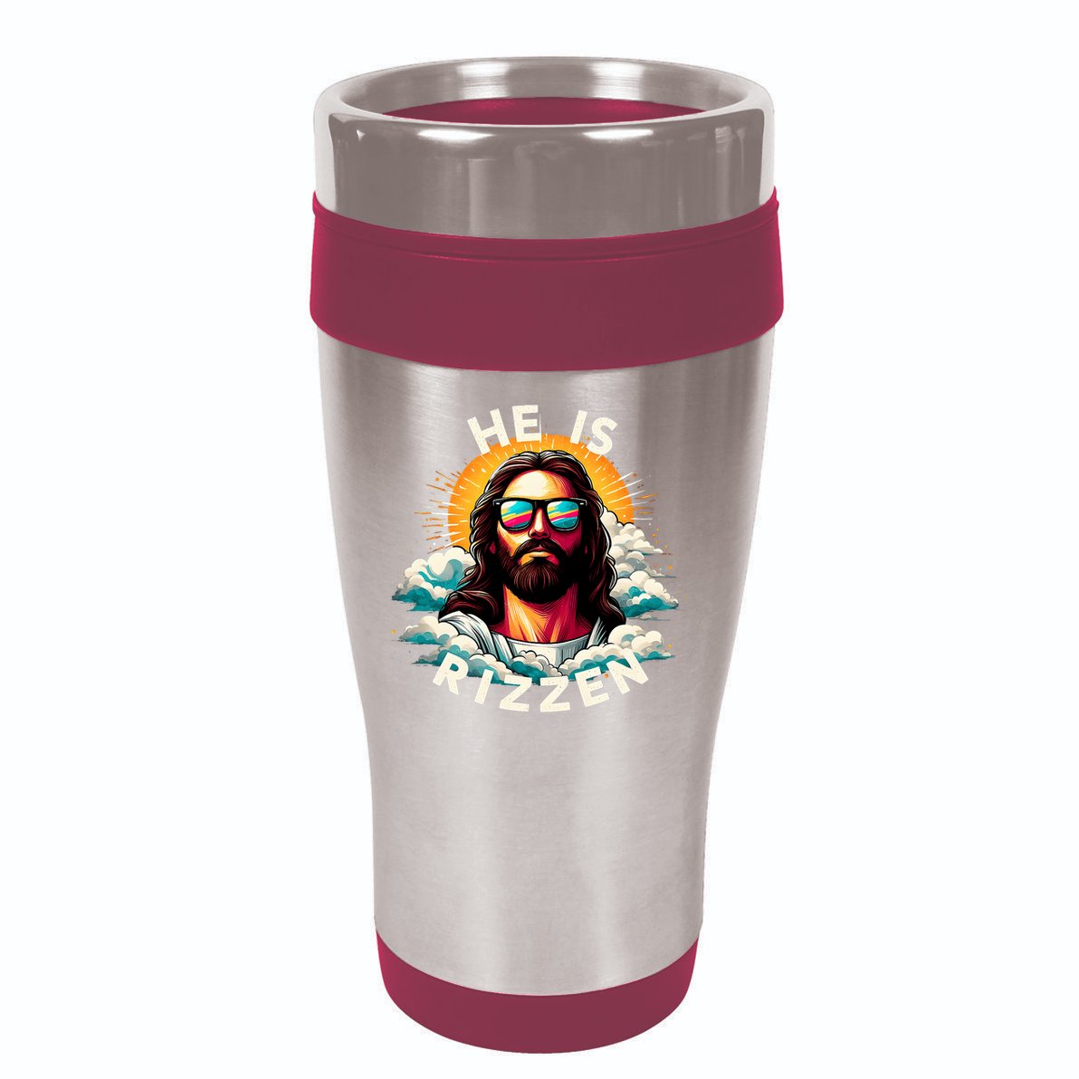 He Is Rizzen Christian Jesus Is Rizzen Christian Religious 16oz Travel Tumbler