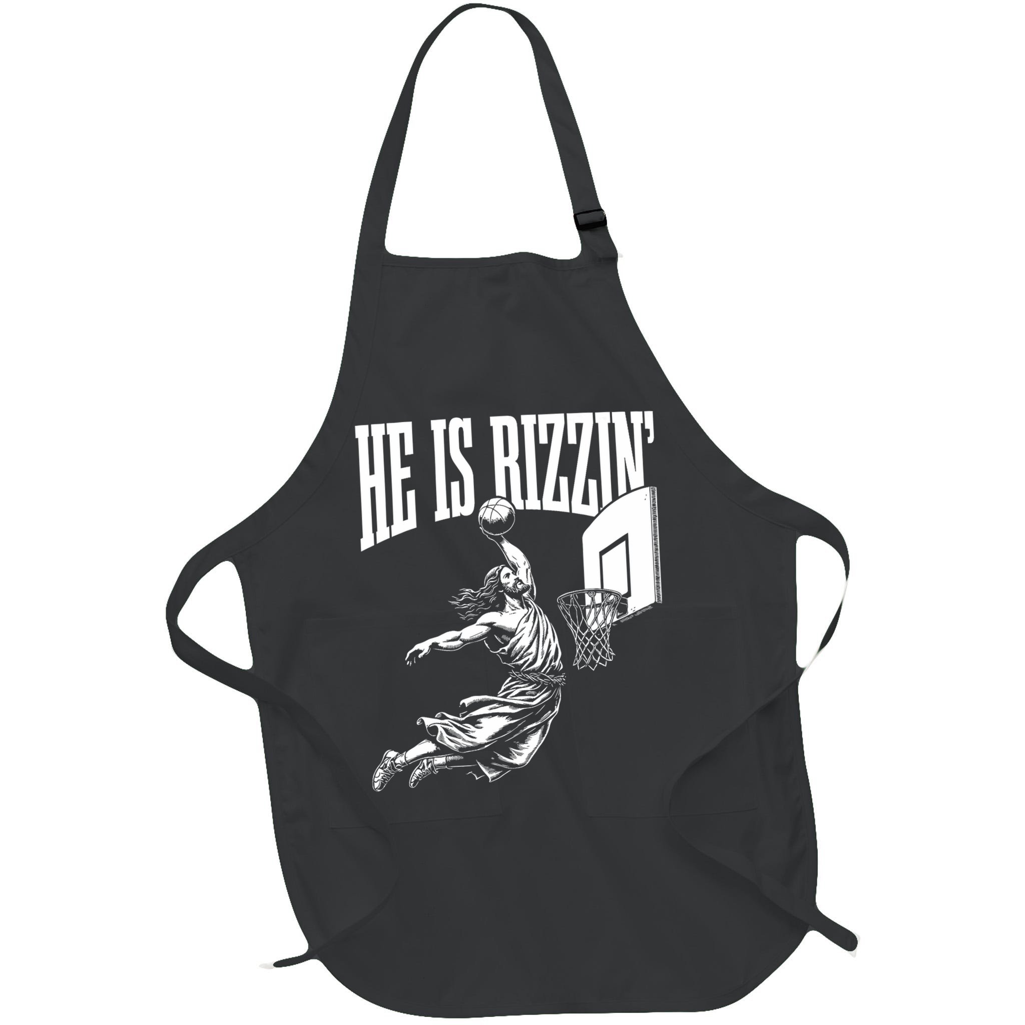 He Is Rizzin Funny Jesus Basketball Meme Apron