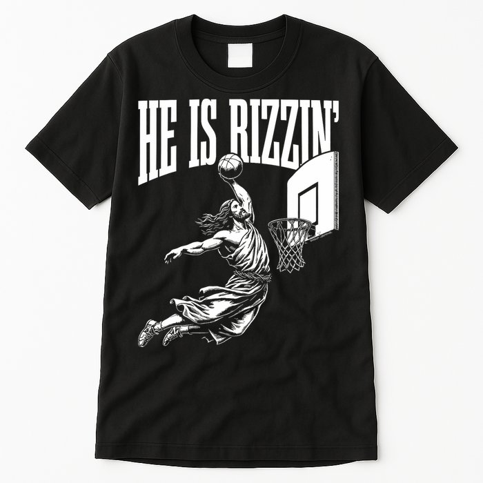 He Is Rizzin Funny Jesus Basketball Meme Tall T-Shirt