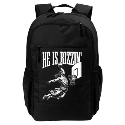 He Is Rizzin Funny Jesus Basketball Meme Backpack