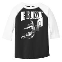 He Is Rizzin Funny Jesus Basketball Meme Toddler Fine Jersey T-Shirt
