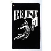 He Is Rizzin Funny Jesus Basketball Meme Golf Towel