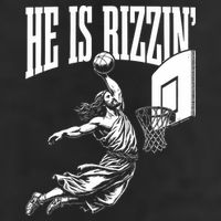 He Is Rizzin Funny Jesus Basketball Meme Golf Towel