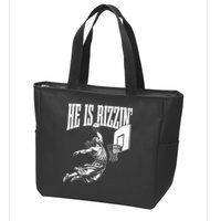 He Is Rizzin Funny Jesus Basketball Meme Zip Tote Bag