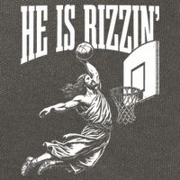 He Is Rizzin Funny Jesus Basketball Meme Cotton Canvas Backpack