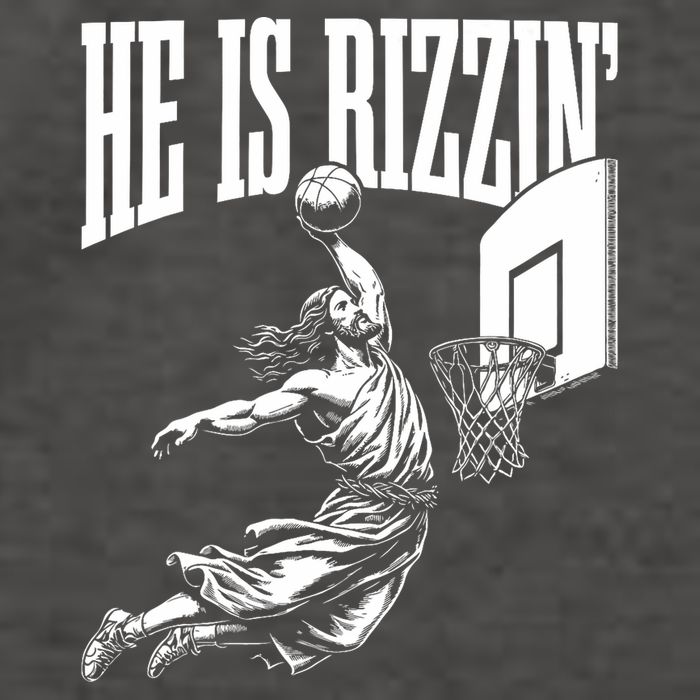 He Is Rizzin Funny Jesus Basketball Meme Vector Backpack