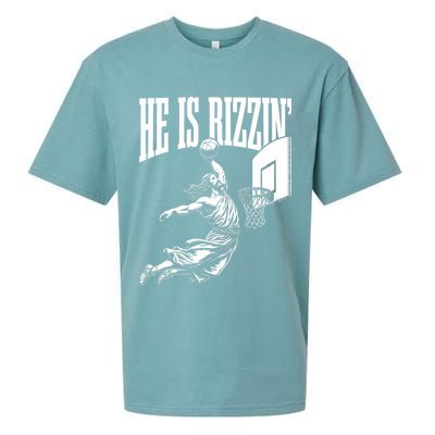 He Is Rizzin Funny Jesus Basketball Meme Sueded Cloud Jersey T-Shirt