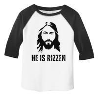 He Is Rizzen Funny Jesus Christ Meme Christian Faith Love Toddler Fine Jersey T-Shirt