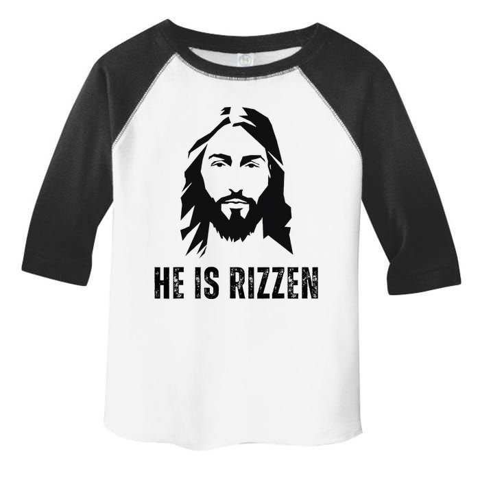 He Is Rizzen Funny Jesus Christ Meme Christian Faith Love Toddler Fine Jersey T-Shirt