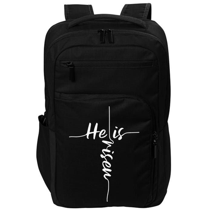 He Is Risen Easter Day Jesus Cross Religious Christian Bible Impact Tech Backpack