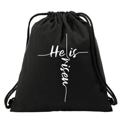 He Is Risen Easter Day Jesus Cross Religious Christian Bible Drawstring Bag