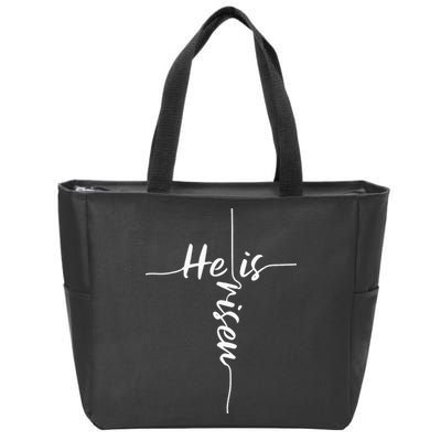 He Is Risen Easter Day Jesus Cross Religious Christian Bible Zip Tote Bag