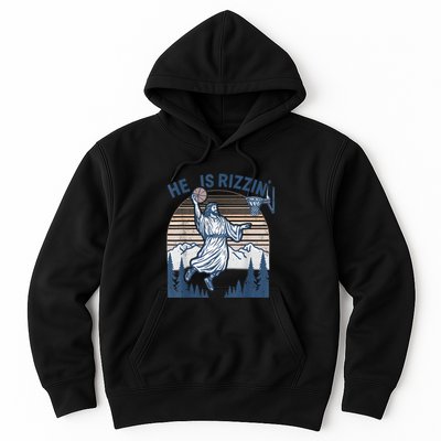 He Is Risen Rizzin Easter Jesus Christian Faith Basketball Hoodie