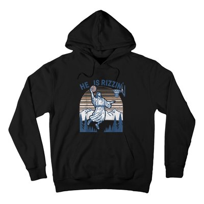 He Is Risen Rizzin Easter Jesus Christian Faith Basketball Hoodie