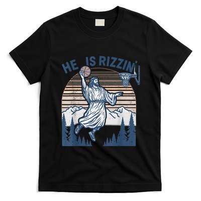 He Is Risen Rizzin Easter Jesus Christian Faith Basketball T-Shirt