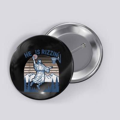 He Is Risen Rizzin Easter Jesus Christian Faith Basketball Button