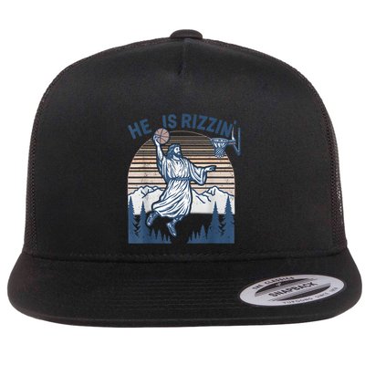 He Is Risen Rizzin Easter Jesus Christian Faith Basketball Flatbill Hat