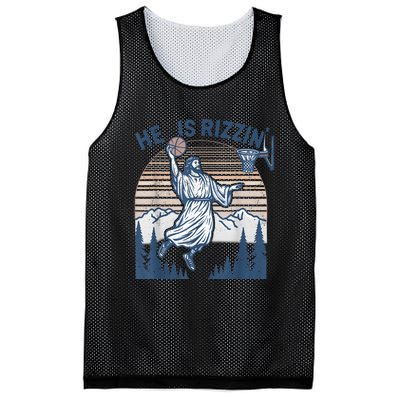 He Is Risen Rizzin Easter Jesus Christian Faith Basketball Mesh Reversible Basketball Jersey Tank