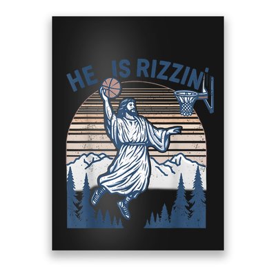 He Is Risen Rizzin Easter Jesus Christian Faith Basketball Poster