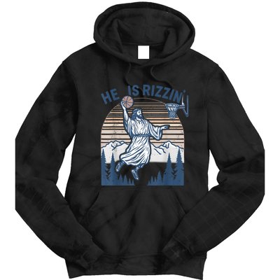 He Is Risen Rizzin Easter Jesus Christian Faith Basketball Tie Dye Hoodie