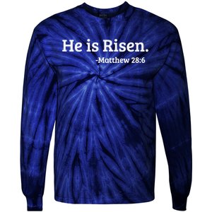 He Is Risen. Matthew 286 Easter Resurrection Tie-Dye Long Sleeve Shirt