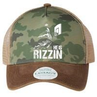 He Is Rizzin Funny Jesus Playing Basketball Meme Legacy Tie Dye Trucker Hat