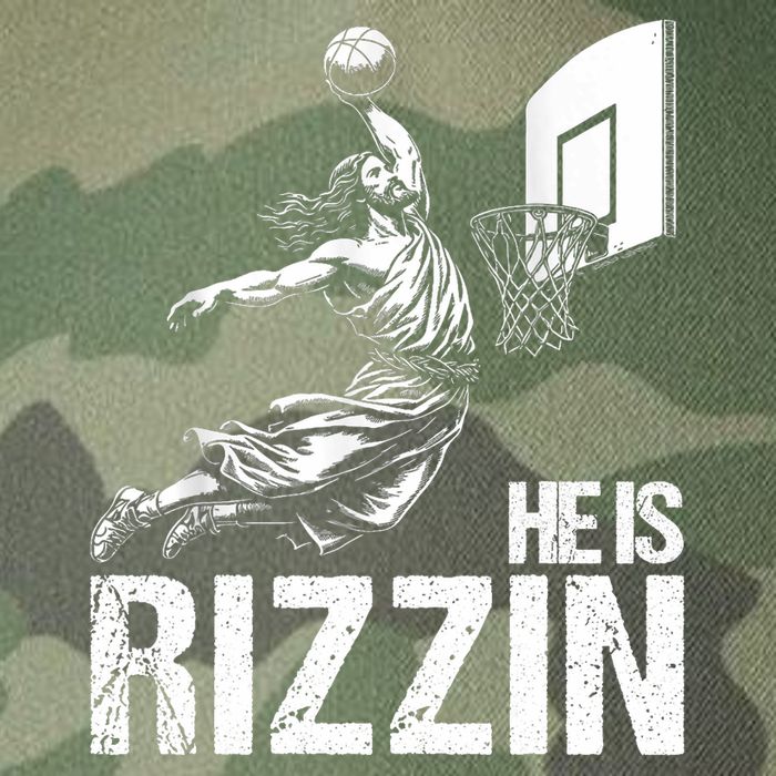 He Is Rizzin Funny Jesus Playing Basketball Meme Legacy Tie Dye Trucker Hat