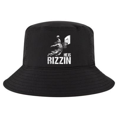 He Is Rizzin Funny Jesus Playing Basketball Meme Cool Comfort Performance Bucket Hat