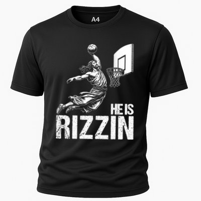 He Is Rizzin Funny Jesus Playing Basketball Meme Performance Shirt
