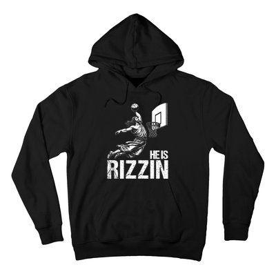 He Is Rizzin Funny Jesus Playing Basketball Meme Hoodie