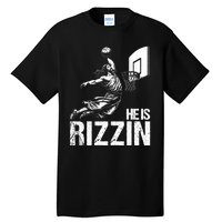 He Is Rizzin Funny Jesus Playing Basketball Meme Tall T-Shirt