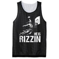 He Is Rizzin Funny Jesus Playing Basketball Meme Mesh Reversible Basketball Jersey Tank