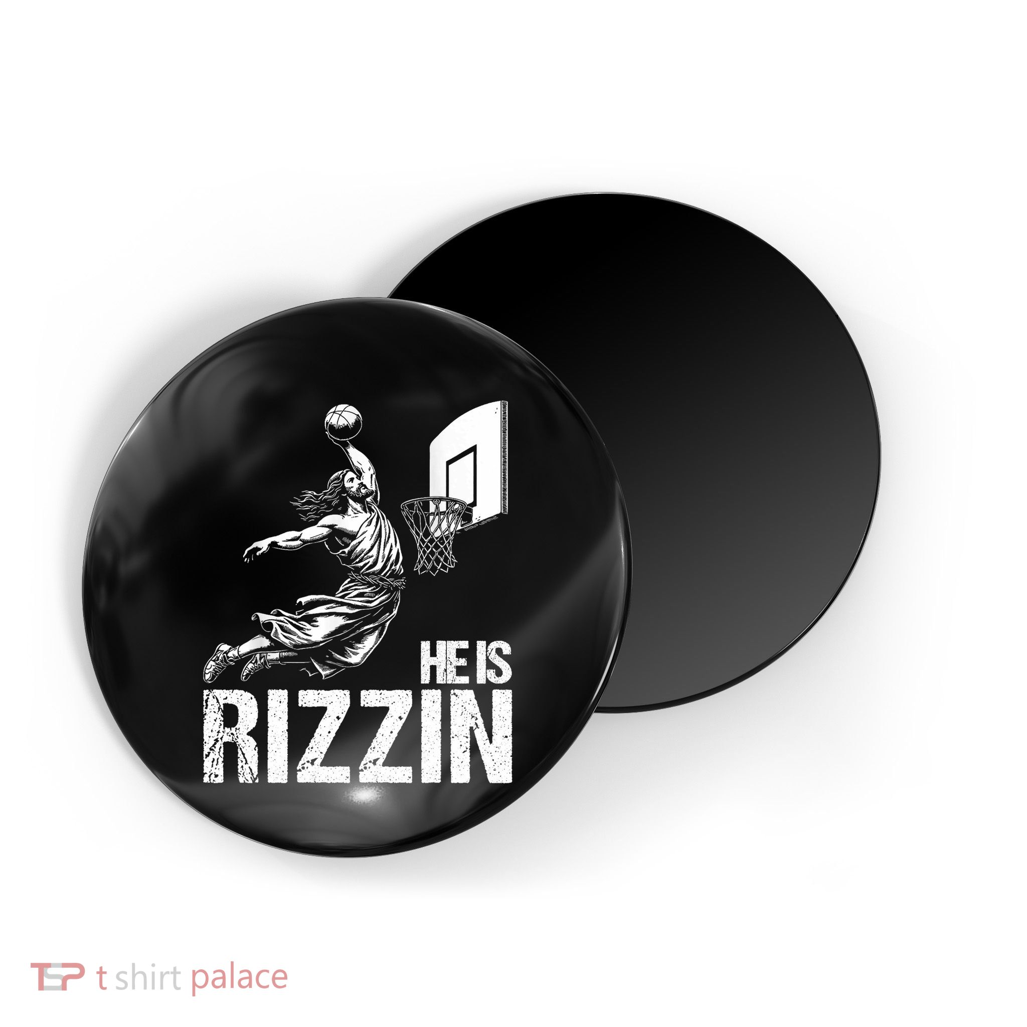 He Is Rizzin Funny Jesus Playing Basketball Meme Magnet