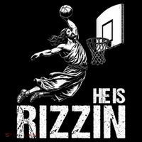 He Is Rizzin Funny Jesus Playing Basketball Meme Youth Performance Sprint T-Shirt