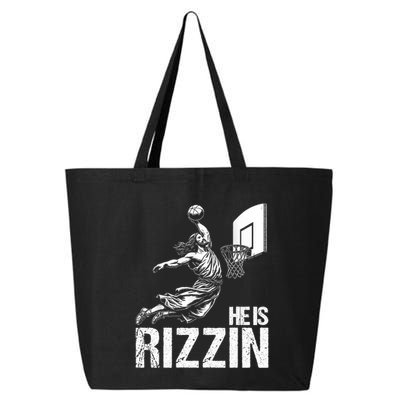 He Is Rizzin Funny Jesus Playing Basketball Meme 25L Jumbo Tote