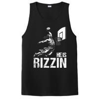 He Is Rizzin Funny Jesus Playing Basketball Meme PosiCharge Competitor Tank