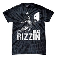 He Is Rizzin Funny Jesus Playing Basketball Meme Tie-Dye T-Shirt