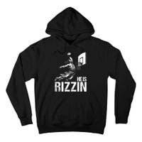 He Is Rizzin Funny Jesus Playing Basketball Meme Tall Hoodie