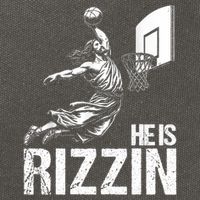 He Is Rizzin Funny Jesus Playing Basketball Meme Cotton Canvas Backpack