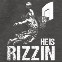 He Is Rizzin Funny Jesus Playing Basketball Meme Vector Backpack