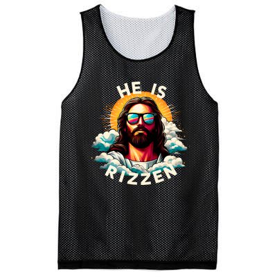 He Is Rizzen Christian Jesus Is Rizzen Christian Religious Mesh Reversible Basketball Jersey Tank