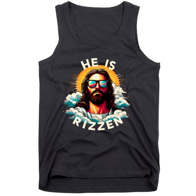 He Is Rizzen Christian Jesus Is Rizzen Christian Religious Tank Top