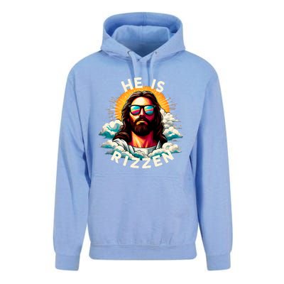 He Is Rizzen Christian Jesus Is Rizzen Christian Religious Unisex Surf Hoodie