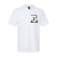 He Is Rizzin Funny Easter Day Jesus Playing Basketball Softstyle Adult Sport Polo