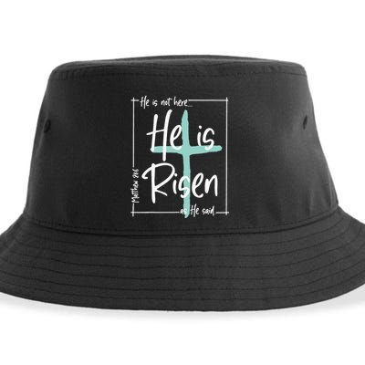 He Is Risen Easter Christian Cross Sustainable Bucket Hat