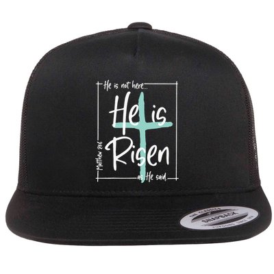He Is Risen Easter Christian Cross Flatbill Hat