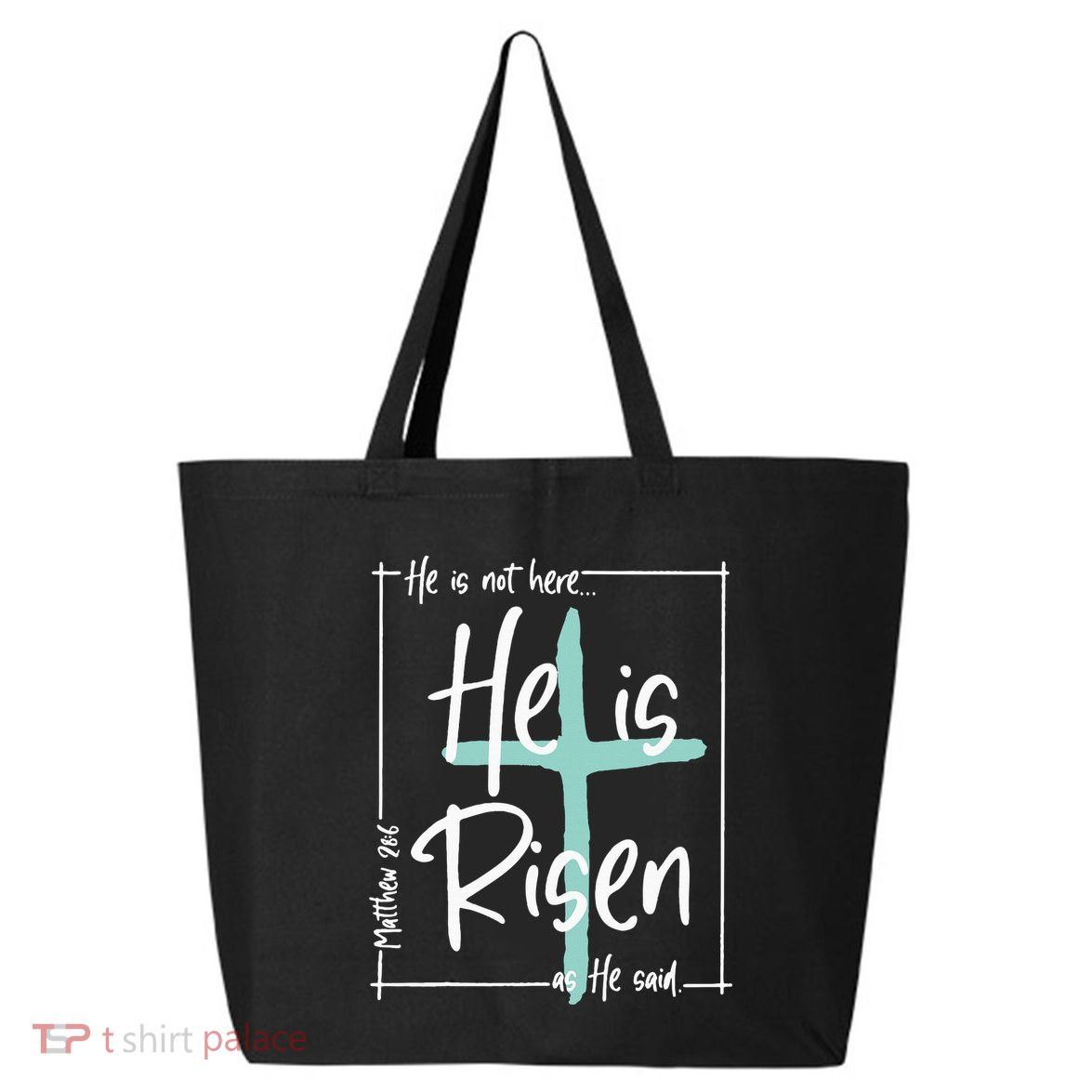 He Is Risen Easter Christian Cross 25L Jumbo Tote