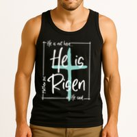 He Is Risen Easter Christian Cross Tank Top